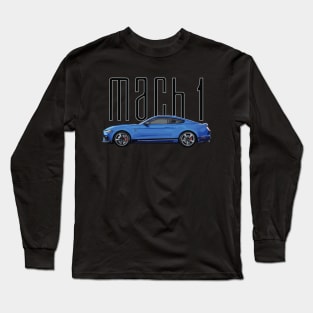 Mach 1 S550 Mustang GT 5.0L V8 Antimatter Blue Car Long Sleeve T-Shirt